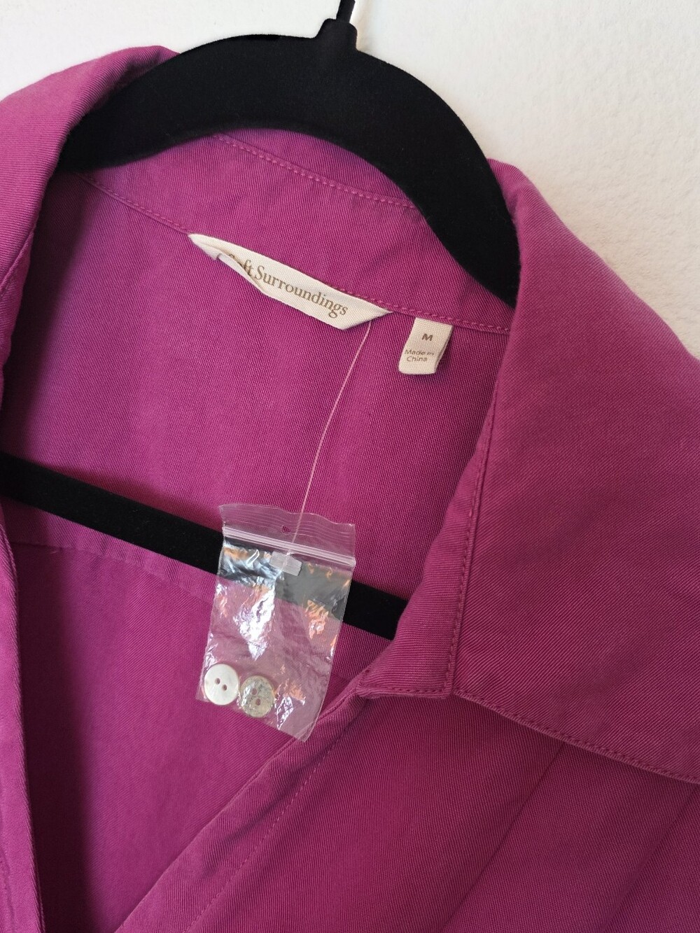 Soft Surroundings NWOT Pink Washed Tencel Button Tunic Magenta Pink Soft Size M - Picture 4 of 15